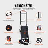 Aluminum Hand Truck, 2 in 1, 136 kg Max Load Capacity, Heavy Duty Industrial Convertible Folding Hand Truck and Dolly, Utility Cart Converts from Hand Truck to Platform Cart with Rubber Wheels