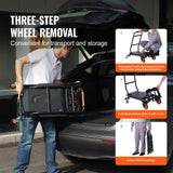 Aluminum Hand Truck, 2 in 1, 136 kg Max Load Capacity, Heavy Duty Industrial Convertible Folding Hand Truck and Dolly, Utility Cart Converts from Hand Truck to Platform Cart with Rubber Wheels