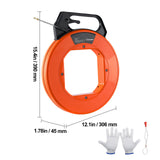 Fish Tape, 100 ft, 3/16-inch, Fiberglass Wire Puller with Optimized Housing and Handle, Easy-to-Use Cable Puller Tool, Flexible Wire Fishing Tools for Wall and Electrical Conduit, Non-Conductive