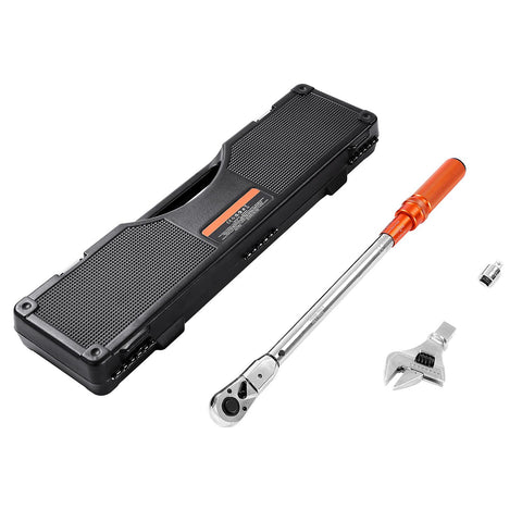 Adjustable Click Torque Wrench, 1/2 Inch Drive, 20-160 lbf-ft/27.1-216.8 N.m, Dual-direction and Dual Range Scales, 72-Tooth, ±2% Precision, with Adapter Interchangeable Jaw and Ratchet Head