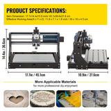CNC 3018 Pro CNC 3018 300×180×45 mm CNC Machine GRBL Control Mini Engraver with Offline Controller 3 Axis Engraving Machine for Carving Milling Plastic, Acrylic, PVC and Wood
