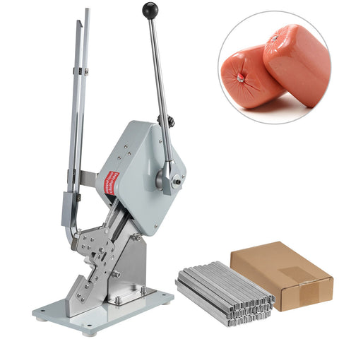 Manual U-shape Sausage Clipper Clipping Machine Food Clipping Maker for Sausage Packing Sealing with 2 Boxes of Buckles 8000pcs
