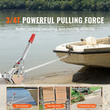 Rope Puller, 3/4 Ton Pulling Capacity, with 30.48 m of 15 mm dia. Rope, 2 Hook, Come Along Winch, Heavy Duty Ratchet Power Puller Tool for Moving Boats, Securing Items, Transporting Logs