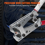 Battery Cable Lug Crimping Tool, 10-1/0AWG with Cable Cutter and 95PCS Copper Ring Terminals, 6 Wire Sizes Crimping Die and 100pcs Heat Shrink Tubes, for Heavy Duty Wire Lugs
