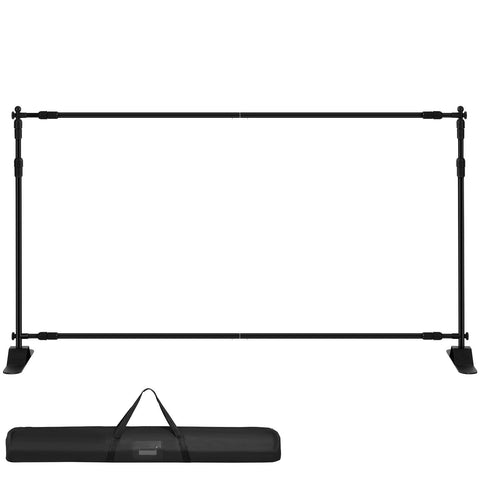Telescopic Backdrop Banner Stand 8' x 8' Banner Stand Adjustable Step and Repeat Backdrop Banner Stand Retractable Banner Stand with Carrying Bag (8 ft)