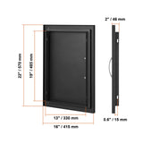 BBQ Access Door, 415x570 mm Single Outdoor Kitchen Door, Cold Plate Flush Mount Door, Wall Vertical Door with Handle, for BBQ Island, Grilling Station, Outside Cabinet