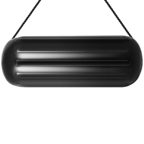 VEVOR Boat Fenders, 10" x 28" Ribbed Fender, 4 Pack Boat Bumpers, Hole Through Middle Ribbed Inflatable Boat Fender with 4 Ropes, for Pontoon Boat Sailboat, Ski Boat, Black