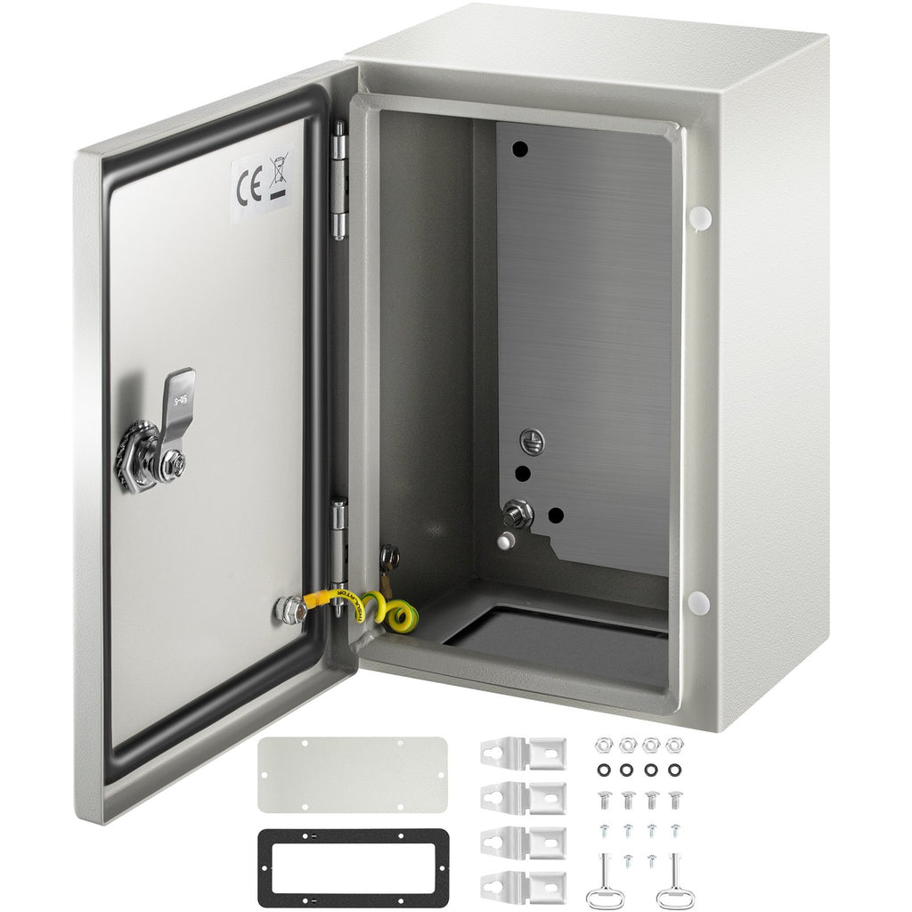 NEMA Steel Enclosure ,12 x 8 x 6\'\' NEMA 4X Steel Electrical Box, IP66 Waterproof & Dustproof, Outdoor/Indoor Electrical Junction Box, with Mounting Plate