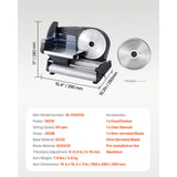 Meat Slicer 180W 190 mm Electric Deli Food Slicer for Meat Bread Cheese