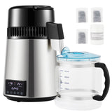 4L Water Distiller 1.5L/H Distilled Water Maker Timing Dual-Temp Silver