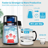 4L Water Distiller 1.5L/H Distilled Water Maker Timing Dual-Temp Silver