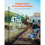 Electric Fence Netting, 0.88 x 49.98 m, PE Net Fencing with Posts & Double-Spiked Stakes, Utility Portable Mesh for Goats, Sheep, Lambs, Deer, Hogs, Dogs, Used in Backyards, Farms, and Ranches