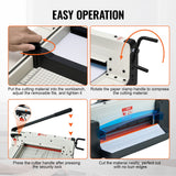 Heavy Duty Paper Cutter, 304.8 mm Industrial Commercial Guillotine Paper Cutter for A4 Paper, 400 Sheet Capacity, Solid Steel Construction, Stack Paper Trimmer for Office Home School Shop, White