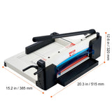 Heavy Duty Paper Cutter, 304.8 mm Industrial Commercial Guillotine Paper Cutter for A4 Paper, 400 Sheet Capacity, Solid Steel Construction, Stack Paper Trimmer for Office Home School Shop, White