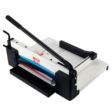 Heavy Duty Paper Cutter, 304.8 mm Industrial Commercial Guillotine Paper Cutter for A4 Paper, 400 Sheet Capacity, Solid Steel Construction, Stack Paper Trimmer for Office Home School Shop, White