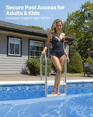 VEVOR 4-Step Stainless Steel Pool Ladder of 2 Handrail for 1371.6 mm Decked Pool