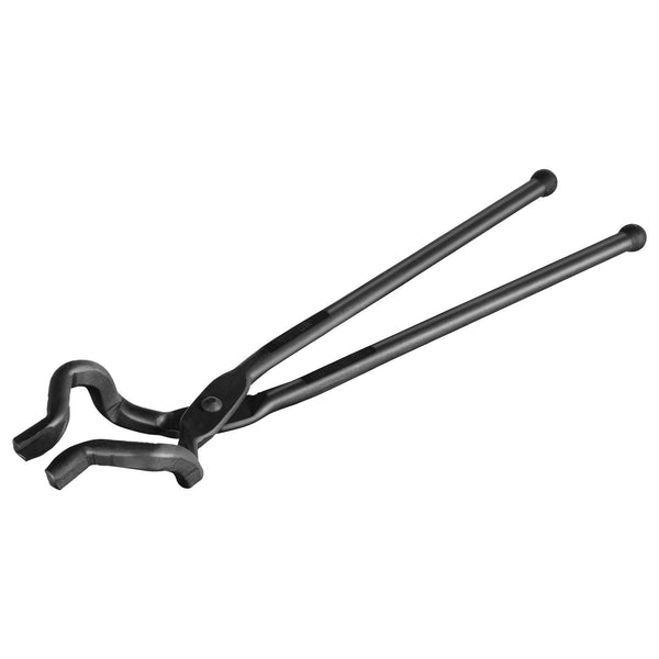 Blacksmith Tongs, 463mm Z V-Bit Tongs, Carbon Steel Forge Tongs with A3 Steel Rivets, for Knife Blades, Long Pieces, Circular Forgings, for Beginner and Seasoned Blacksmiths and Bladesmiths