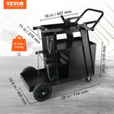 Welding Cart, 2-Tier 4 Drawers Welder Cart with 265 LBS Weight Capacity, Swivel Wheels, Tank Storage Safety Chains, Heavy Duty Rolling MIG Welder Cart for Mig Welder and Plasma Cutter