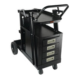 Welding Cart, 2-Tier 4 Drawers Welder Cart with 265 LBS Weight Capacity, Swivel Wheels, Tank Storage Safety Chains, Heavy Duty Rolling MIG Welder Cart for Mig Welder and Plasma Cutter