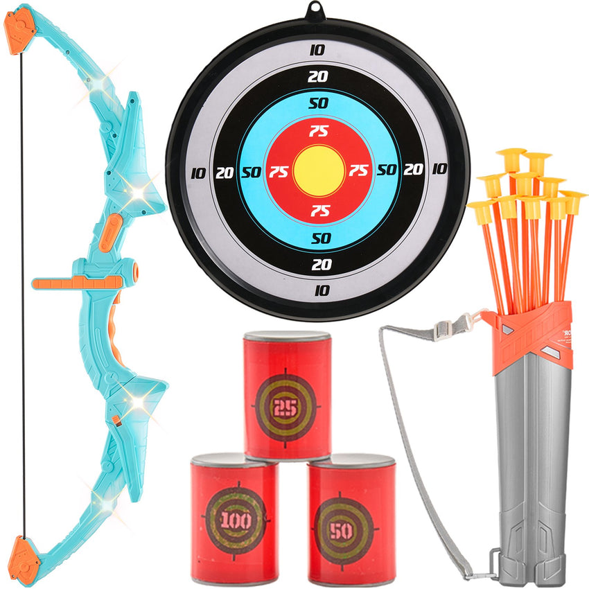 VEVOR Kids Bow and Arrow Set LED Light Up Outdoor Archery Kit Children 10 Arrows