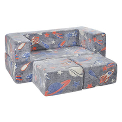 VEVOR Modular Kids Play Couch 4Pcs DIY Glow in the Dark Toddler Chair Grey