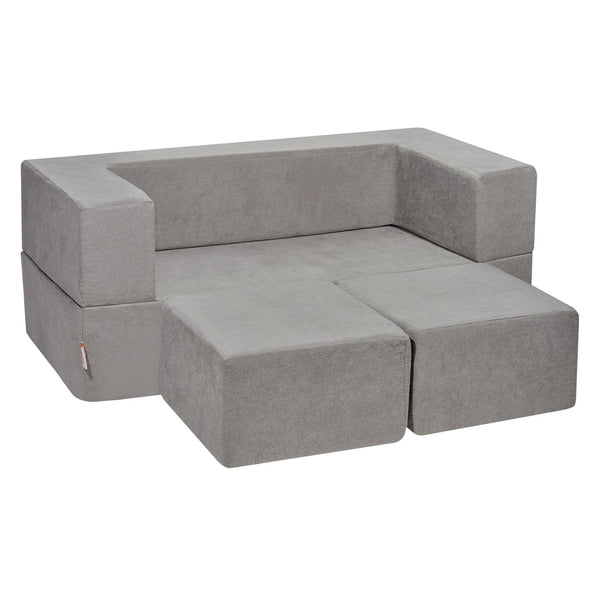 Modular Kids Play Couch 4Pcs DIY Creative Child Sectional Sofa Dark Grey