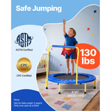 3FT Trampoline for Kids, 92 cm Trampolines Indoor/Outdoor Trampoline for Toddlers, Foldable Mini Baby Trampoline with Foam Handle, Recreational Trampoline Birthday Gift for 3+ Years Kids