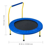 3FT Trampoline for Kids, 92 cm Trampolines Indoor/Outdoor Trampoline for Toddlers, Foldable Mini Baby Trampoline with Foam Handle, Recreational Trampoline Birthday Gift for 3+ Years Kids