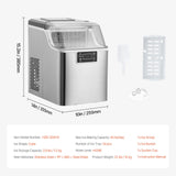 Portable Countertop Ice Maker 45Lbs/24H Self-Cleaning with Scoop Basket