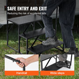 RV Steps, 3-Step RV Stairs, 199.58KGS Load Capacity, Thickened Carbon Steel, With Handrail, Non-Slip Steps for Safe Entry and Exit, Suit for RV, Trailer, Camper Steps