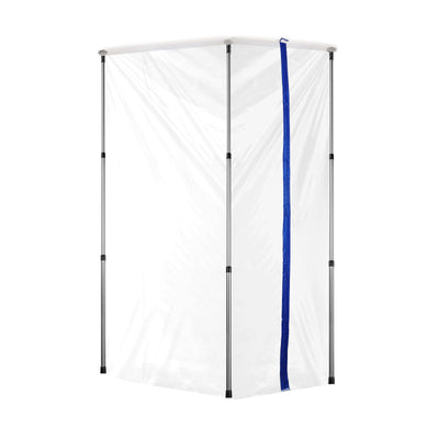Dust Barrier Poles, 12 Ft Barrier Poles, Dust Barrier System with 4 Telescoping Poles, Magnetic Zipper, Carry Bag and 32.8x13.12 Ft Plastic Film, for Interior Decoration, Painting