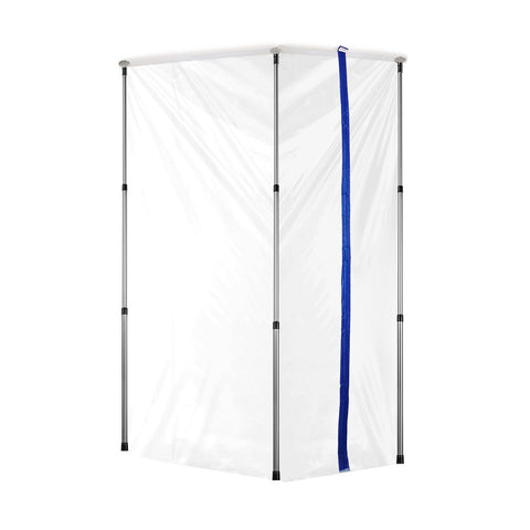 Dust Barrier Poles, 12 Ft Barrier Poles, Dust Barrier System with 4 Telescoping Poles, Magnetic Zipper, Carry Bag and 32.8x13.12 Ft Plastic Film, for Interior Decoration, Painting