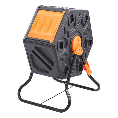 Compost Bin 18.5 Gal Composter Tumbler Rotating Outdoor with Sliding Door