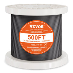 VEVOR T316 Stainless Steel Cable 3.18mm 7x7 Steel Wire Rope 152.4m Cable Railing