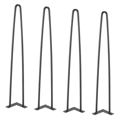 VEVOR 711.2MM Hairpin Furniture Legs, Metal Home DIY Projects for Nightstand, Coffee Table, Desk, 226.8KG Load Capacity with Rubber Floor Protectors, Metal Heavy Duty Sturdy Modern Table Legs, 4PCS