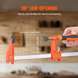 Bar Clamps for Woodworking, 2-Pack 914mm Clamp, Quick-Change F Clamp with 600 lbs Load Limit, 2.5" Throat Depth, Cast Iron and Carbon Steel, Wood Clamps for Woodworking Metal Working