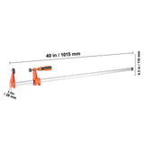 Bar Clamps for Woodworking, 2-Pack 914mm Clamp, Quick-Change F Clamp with 600 lbs Load Limit, 2.5" Throat Depth, Cast Iron and Carbon Steel, Wood Clamps for Woodworking Metal Working