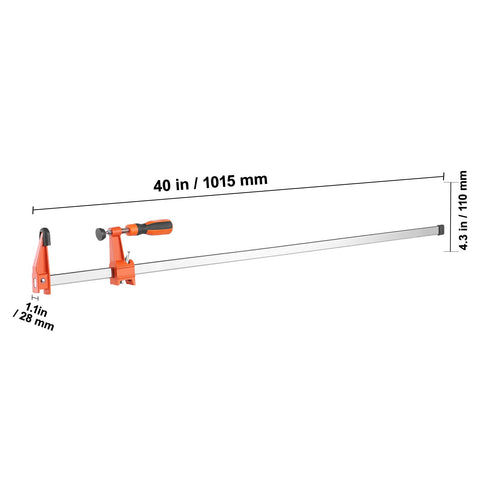 Bar Clamps for Woodworking, 2-Pack 914mm Clamp, Quick-Change F Clamp with 600 lbs Load Limit, 2.5" Throat Depth, Cast Iron and Carbon Steel, Wood Clamps for Woodworking Metal Working