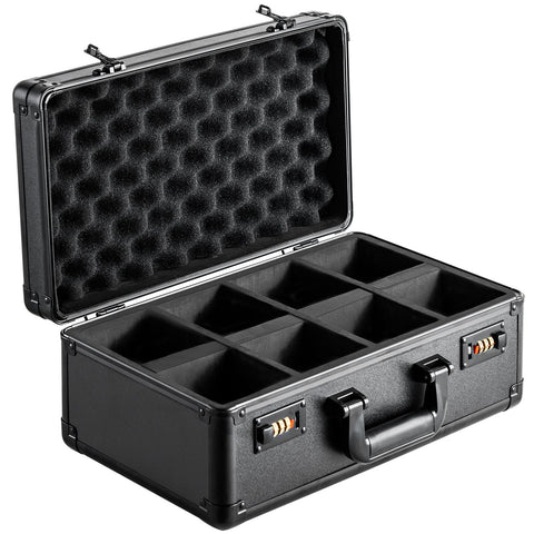Graded Card Storage Box, 4 Slots, Graded Sports Cards Holder Carrying Case with Coded Lock Foam Dividers, for 108 PSA Graded Cards 76 BGS Cards 84 SGC Cards 388 Top Loaders or 999+ Loose Cards