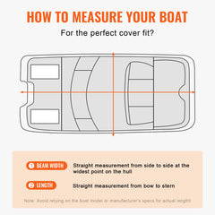 VEVOR Pontoon Boat Cover 800D Waterproof Trailerable 19-20 ft with Storage Bag