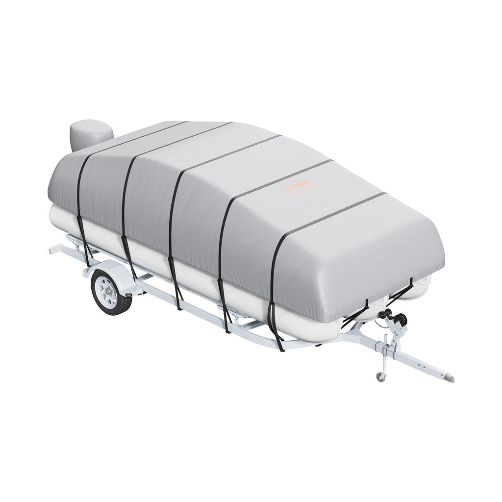 Pontoon Boat Cover 800D Waterproof Trailerable 23-24 ft with Storage Bag