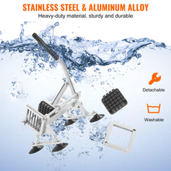 VEVOR Commercial Vegetable Slicer, 1/2 inch Fruit Slicer, Stainless Steel and Aluminum Alloy Vegetable Cutter Slicer Machine, Manual Slicer with Non-slip Feet, for Radishes, Onions, Potatoes, Lemons