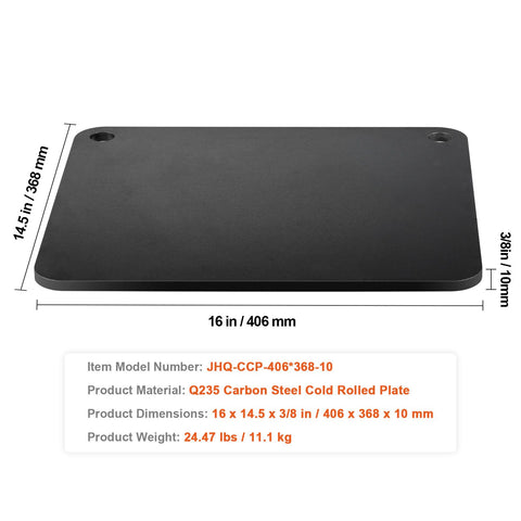 Pizza Steel, 16" x 14.5" x 3/8" Pizza Steel Plate for Oven, Pre-Seasoned Carbon Steel Pizza Baking Stone with 20X Higher Conductivity, Heavy Duty Pizza Pan for Outdoor Grill, Indoor Oven