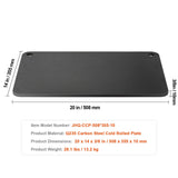 Pizza Steel, 20" x 14" x 3/8" Pizza Steel Plate for Oven, Pre-Seasoned Carbon Steel Pizza Baking Stone with 20X Higher Conductivity, Heavy Duty Rustproof Pizza Pan for Outdoor Grill, Indoor Oven