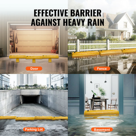 Flood Barriers, Sandbag Alternative Flood Bags 4 Pack, Flood Barrier for Home, Water Barriers for Flooding, Doorway, Driveway(4FTx6in)