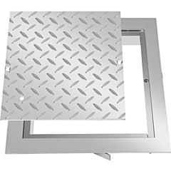 VEVOR Recessed Manhole Cover 11.8""x11.8"" Clear Opening, Galvanized Steel Drain Cover Overall Size 14.5""x14.5"", Sealed Square Manhole Cover and Frame, Steel Man Hole Lid Inspection Access for Boat/
