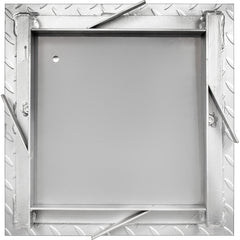 VEVOR Recessed Manhole Cover 11.8""x11.8"" Clear Opening, Galvanized Steel Drain Cover Overall Size 14.5""x14.5"", Sealed Square Manhole Cover and Frame, Steel Man Hole Lid Inspection Access for Boat/