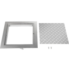 VEVOR Recessed Manhole Cover 11.8""x11.8"" Clear Opening, Galvanized Steel Drain Cover Overall Size 14.5""x14.5"", Sealed Square Manhole Cover and Frame, Steel Man Hole Lid Inspection Access for Boat/