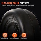 Lawn Mower Tires with Rim, 11x4-7" Tubeless Tractor Tires, 2-Pack Tire and Wheel Assemby, Flat-free PU Tire, 3.4" Centered Hub, 3/4" Bushing Size, 20 PCS Adapters for Riding Mowers Lawn Tractors