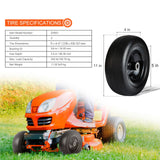 Lawn Mower Tires with Rim, 11x4-7" Tubeless Tractor Tires, 2-Pack Tire and Wheel Assemby, Flat-free PU Tire, 3.4" Centered Hub, 3/4" Bushing Size, 20 PCS Adapters for Riding Mowers Lawn Tractors